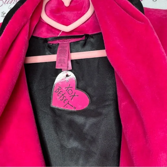 Betsey johnson robe pink black floral detail waist tie belt brand new with tags - Picture 6 of 14